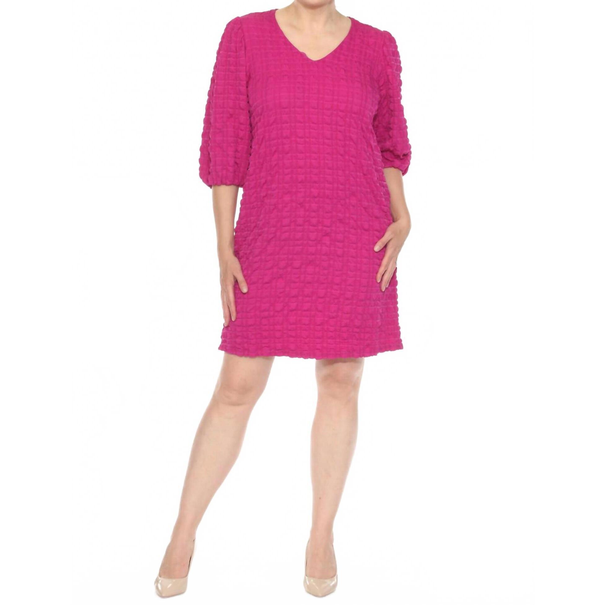 New Joseph Ribkoff Bubble Jacquard Mini Shift Dress In Purple Orchid